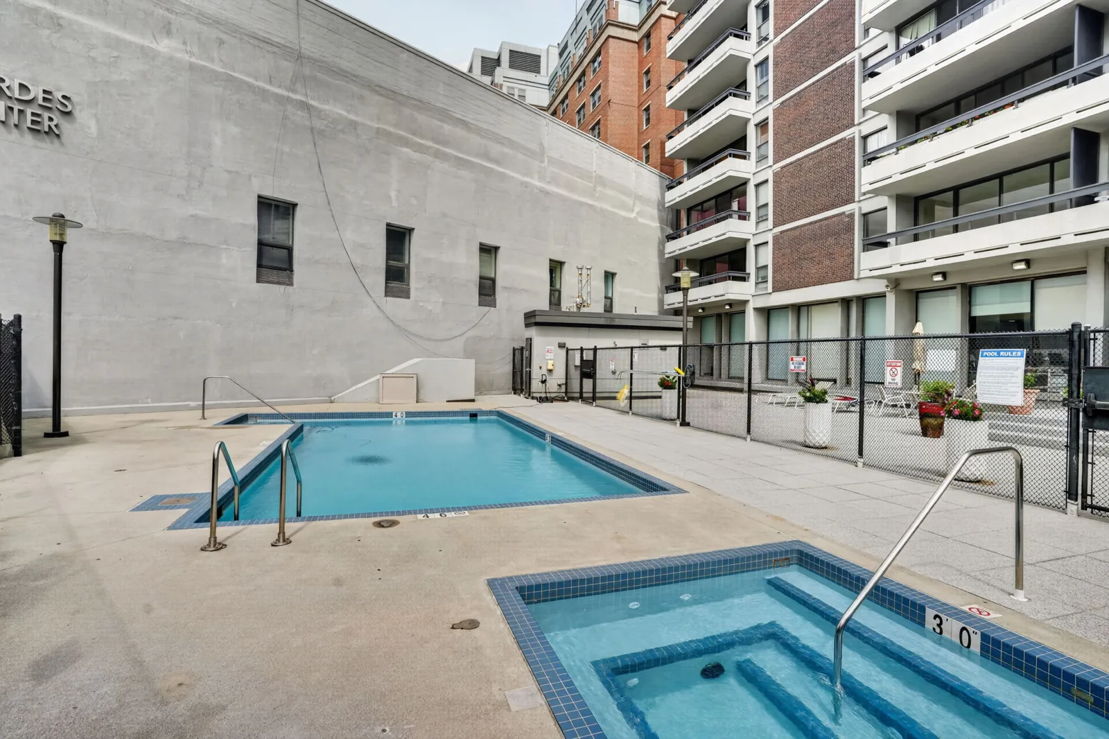 Rooftop pool at a condo building on Commonwealth Ave in Boston, MA