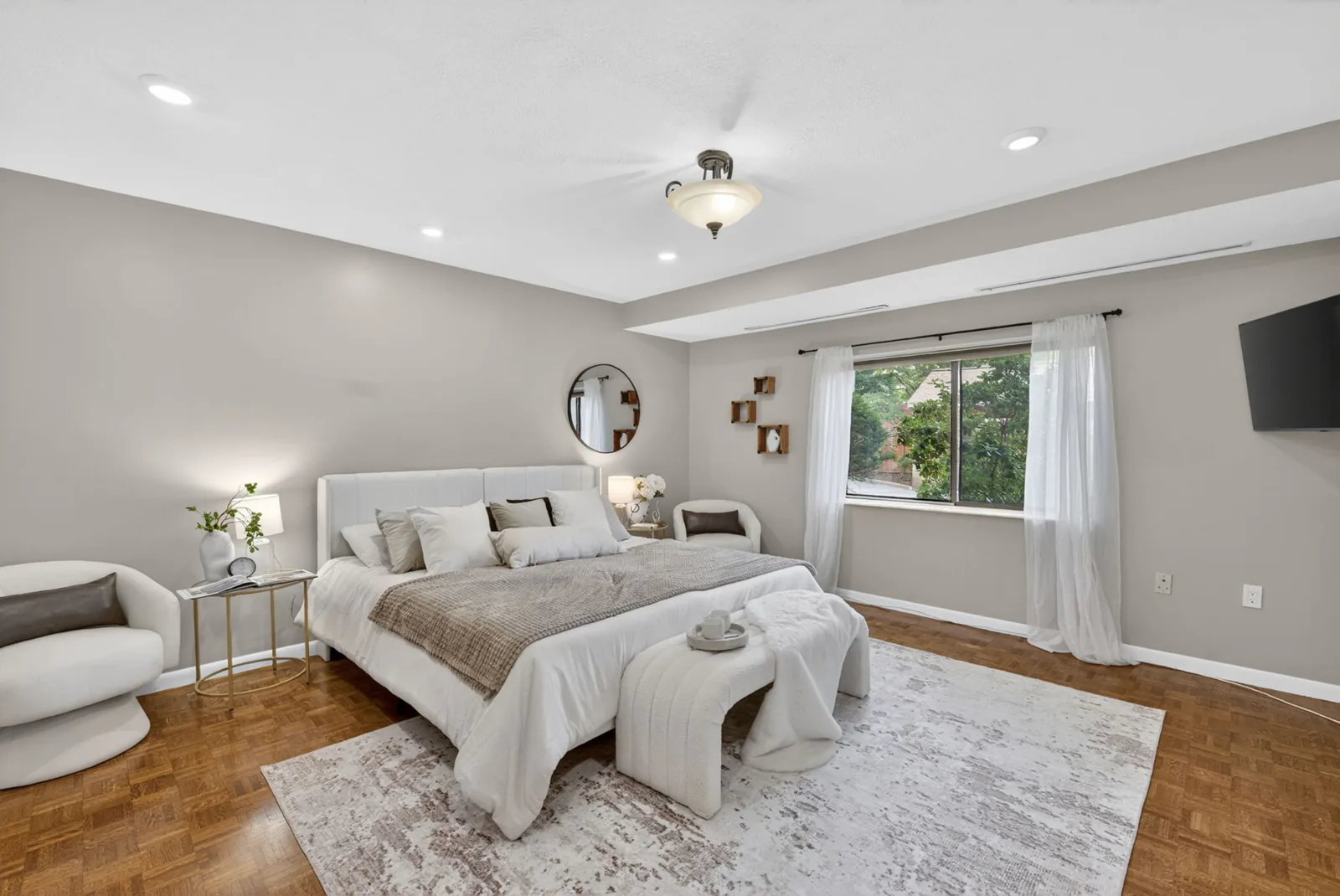 Bedroom in a condo on Centre St in Brookline, MA