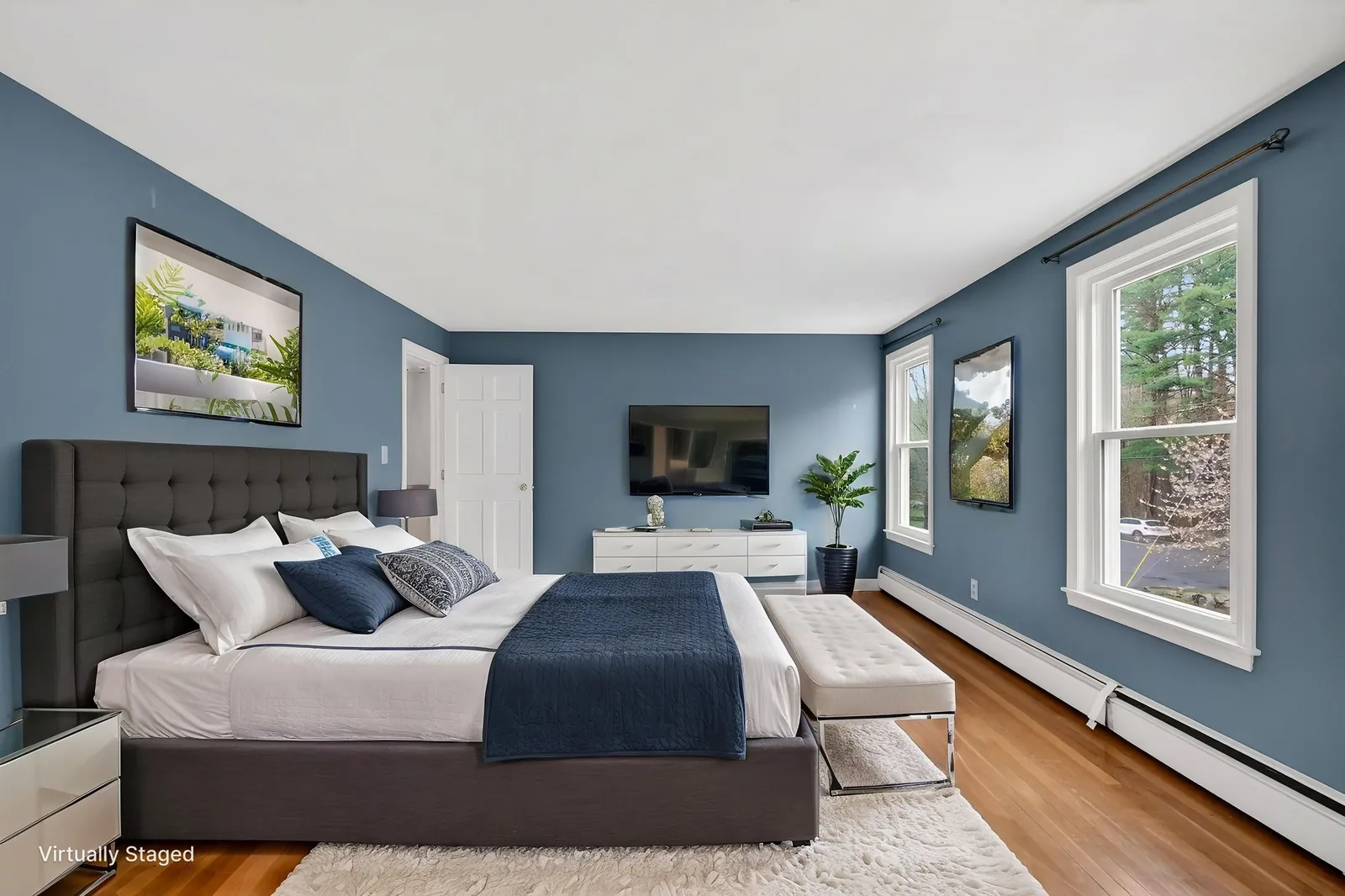 Primary bedroom in a Colonial on Olympic Ln in North Andover, MA