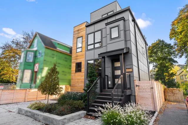 Front exterior of a modern new-construction home on Cottage Park Ave in Cambridge, MA